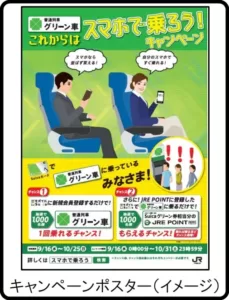 【抽選で普通列車グリーン車1回無料】モバイルSuicaで9月から10月まで実施