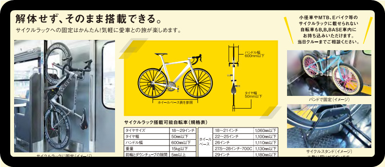 JR東日本】サイクルトレイン(B.B.BASE)12月～2月運転へ 旅行商品専用 