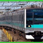 常磐線E233系2000番台マト8編成が長野総合車両センターに回送　ワンマン化改造のため