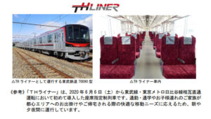 東武鉄道「THライナー」が草加に臨時停車キャンペーン実施