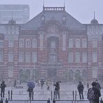 【きれい】東京駅が雪化粧　明日は積雪した東京駅が見られる？！