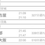 【深夜1時出発】東海道新幹線のぞみ459号が翌朝到着の夜行新幹線に 8時間30分遅れ グリーン車も含め全車自由席に